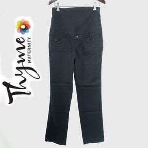 NWT Thyme Maternity 3 in 1 Full-Belly Panel Dress Pants Straight Leg Size M